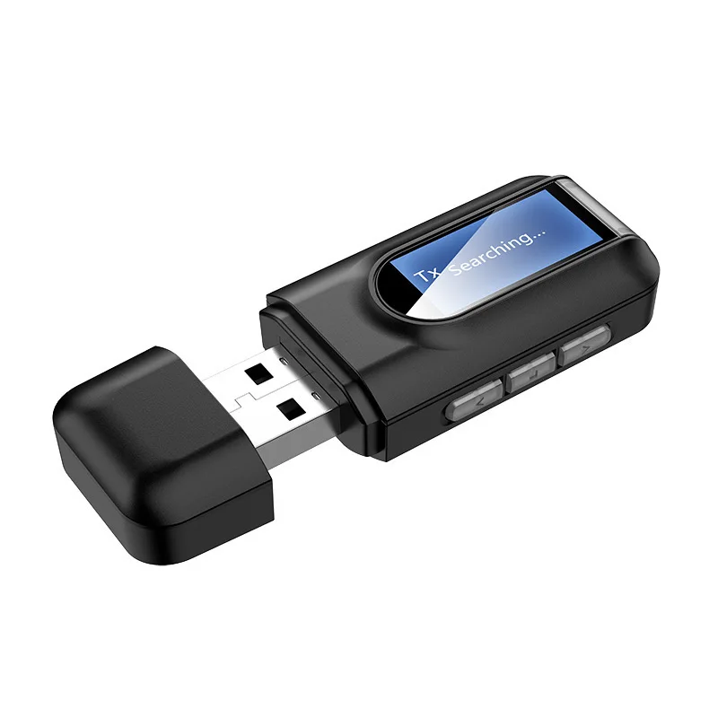 Universal two-in-one Bluetooth 5.0 USB transmitter and receiver TV computer wireless audio adapter with screen display