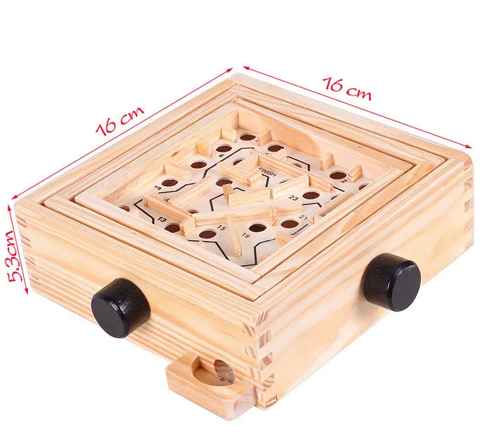 Hot Kids Wooden Toy 3D Puzzle Ball Maze Wood Case Box Fun Brain Hand Challenge Balance Games Educational Toys for Children Adult