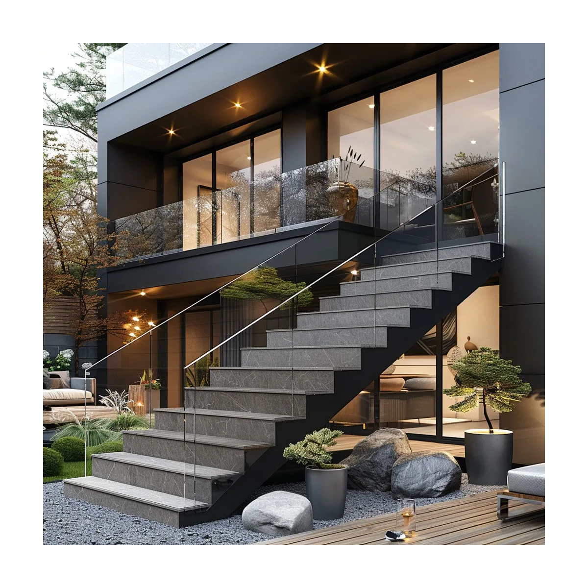 Exterior Wrought Iron Handrail for Steps and Entrances - Durable and Stylish for Outdoor Safety