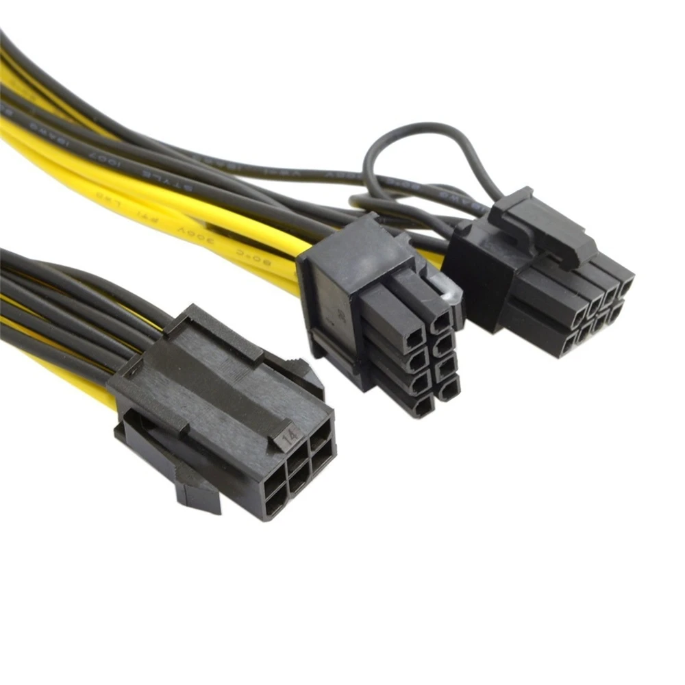 6 Pin PCI-e To 8 Pin (6+2) PCI-e (Male To Male) GPU Power Cable For Graphic Cards HP Server Breakout Board