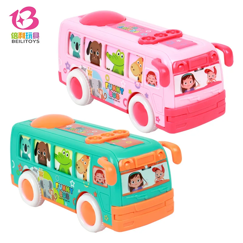 Новинка 2020, инерционная игрушка-автобус с животными, Детская Игрушечная модель автомобиля, Набор игрушечных автомобилей из литья под давлением