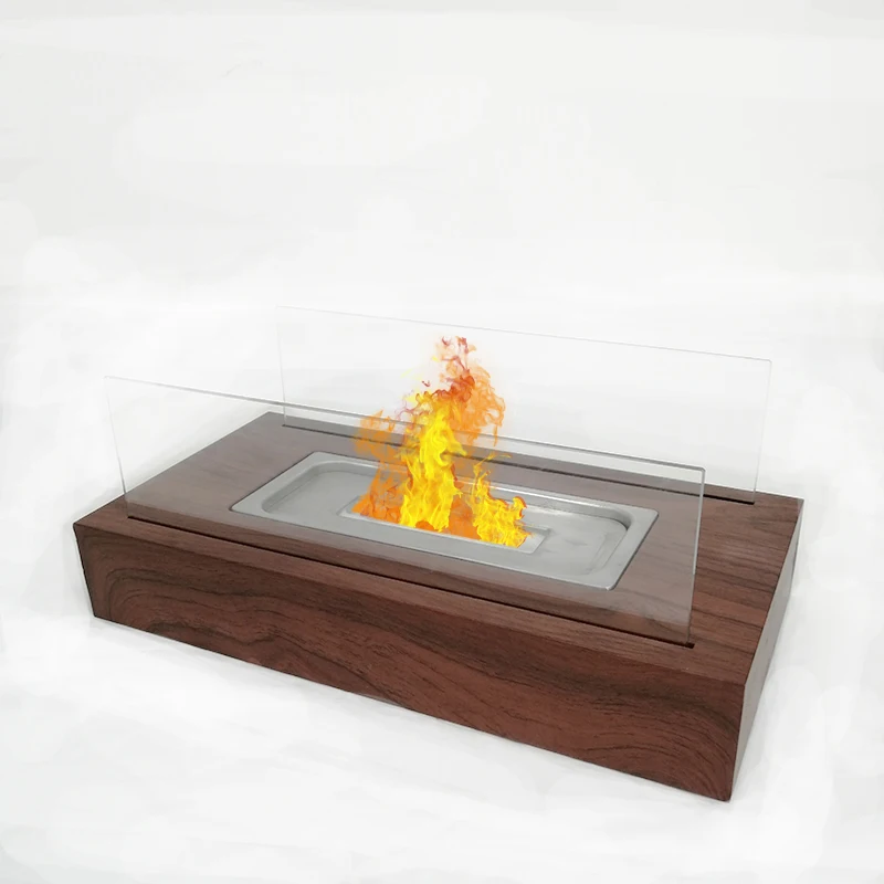 Modern Indoor Portable fireplace wood effect Table Top Ethanol Fire Pit Smokeless outdoor Tabletop Bio Ethanol Fireplace