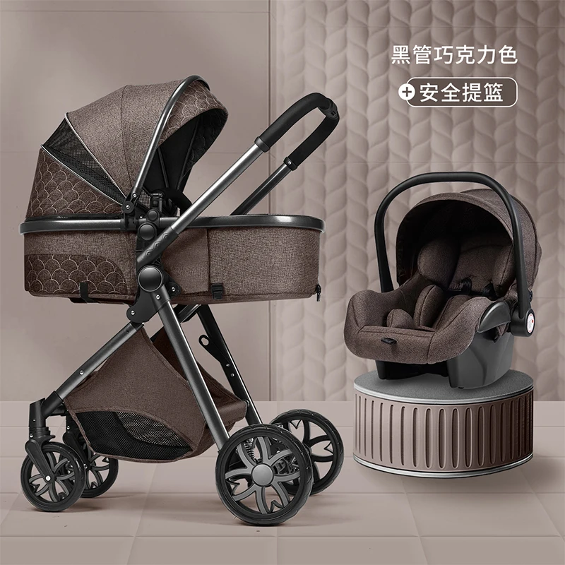 Luxury Baby Stroller High View Baby Pram Carrier Chinese Supplier Directly Sale 3 in 1 Leather Custom OEM Customized Frame Logo