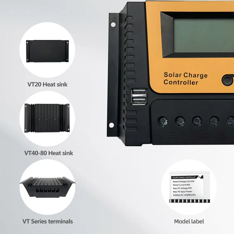 Competitive Price Good Quality Solar Panel Inverter System 12v 24v 36v 48v 30a 40a 50a 60a Pwm Controller
