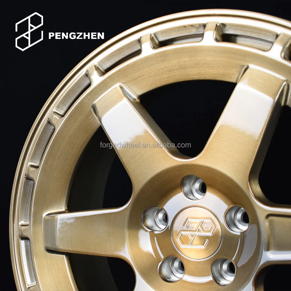 Pengzhen 6 Spokes Car Rims 17 18 19 inch 5 Holes Brushed Bronze 114.3 Aluminum Wheels for Toyota CHR