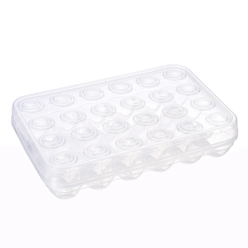 
New Design kitchen 24 Grid Plastic Transparent Vertical Egg Box Egg Storage Box 