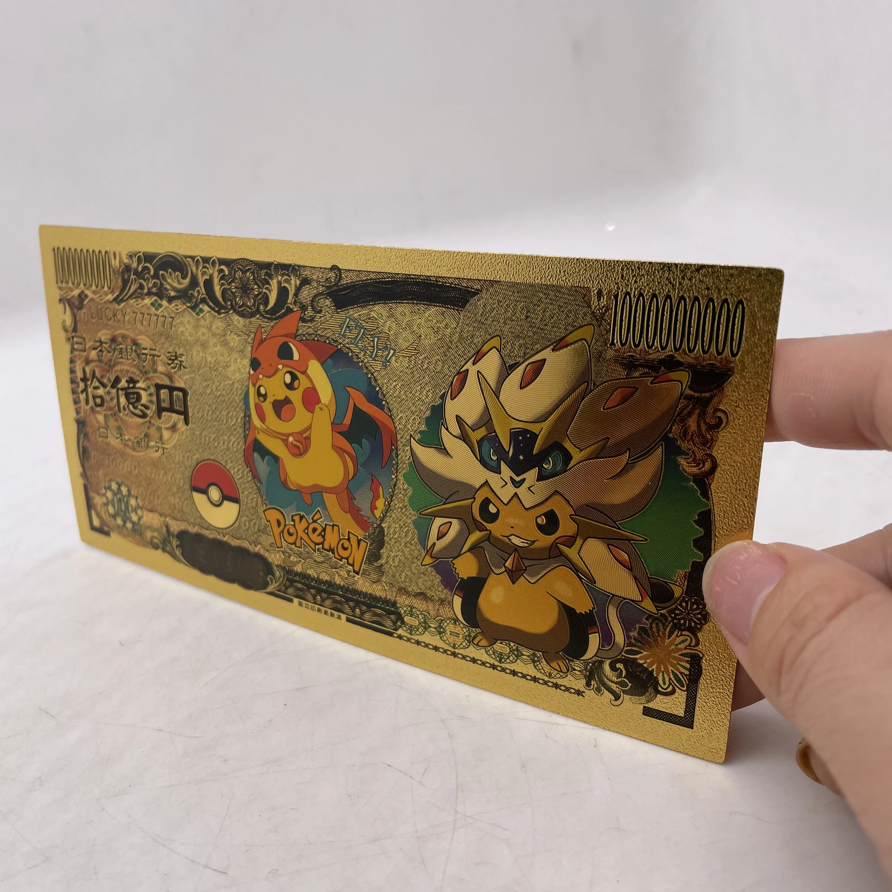 18  Designs Cute Animals Pikachu Ticket Gold Banknote Japan Anime Great Kid Gifts and Collection Cards and Game Playing Cards