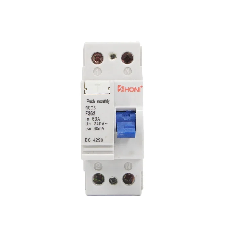 China factory HONI brand 2Pole F360 F362 63A 30mA RCD ELCB RCCB Residual Current circuit breaker