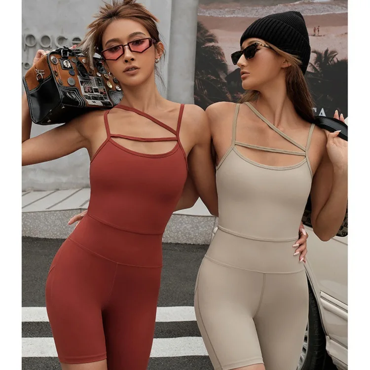 Pashasunshine Latest Jumpsuits Workout Wear Summer Breathable Sexy Tops Shorts Active Wear Pilates Yoga Wear Jumpsuits