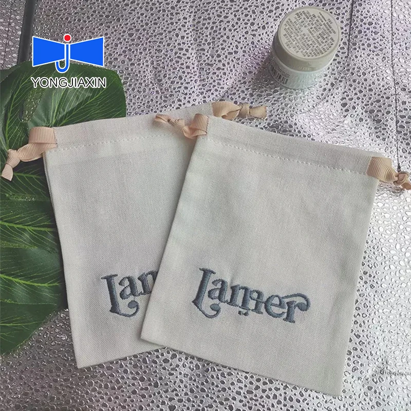 Wholesale Custom Logo Large Canvas Linen Drawstring Envelope Shoe Purse Dust Bags For Handbags Luxury Cotton Dust Packaging Bag