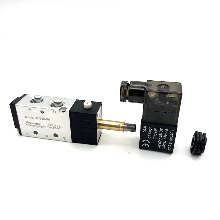 Китайский производитель, алюминиевый сплав, серебряная мини диафрагма, серия 4v, воздушный электромагнитный клапан