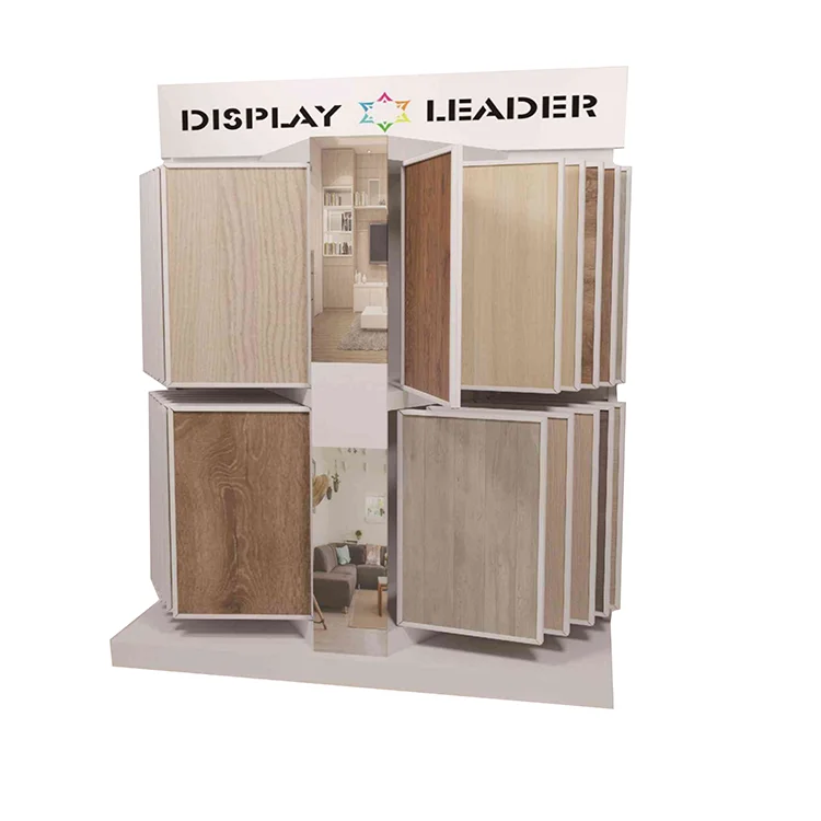 Exhibition Wood Flooring Stand Artificial Stone Marble Sample Racks Granite Metal Frame Recline Tile Display Showroom