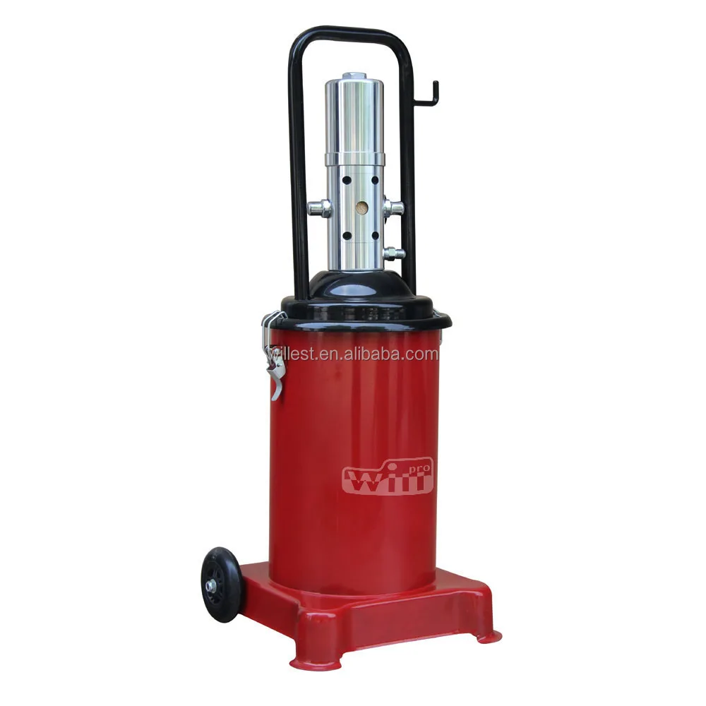 60:1 pneumatic grease dispenser HUTZ air operated grease pump with 12L or 15L barrel GPT12AC60L1 mobile bucket grease lubricator
