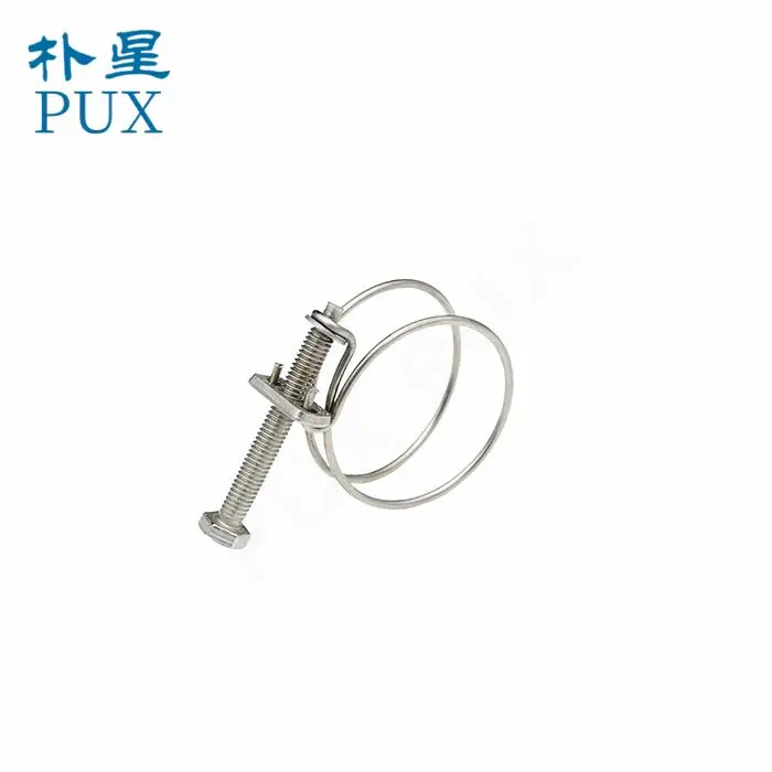 Factory production Pipe Clamp Stainless Steel Double Wire Spring Hose Clamp Wholesale
