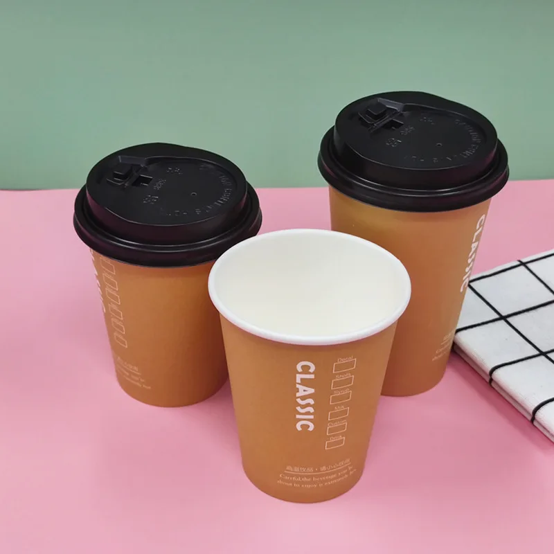 China Manufacturer Bulk Price Disposable Double Wall 4 oz 8oz Coffee Tea and Ice Cream Kraft Paper Cup with Lid