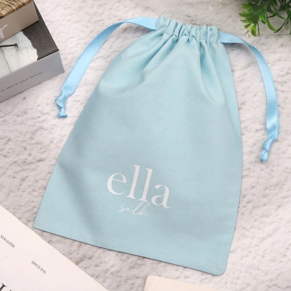 Custom Small Muslin Cotton Drawstring Cosmetic Skincare Makeup Storage Bag Organic Muslin Dust Gift Pouch