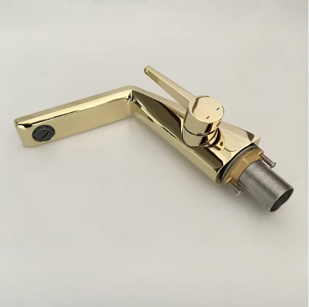 Fashionable Gun Black Brass Basin Faucet Single Handle Single Hole Deck Mounted Tap with Ceramic Valve Core for Bathroom