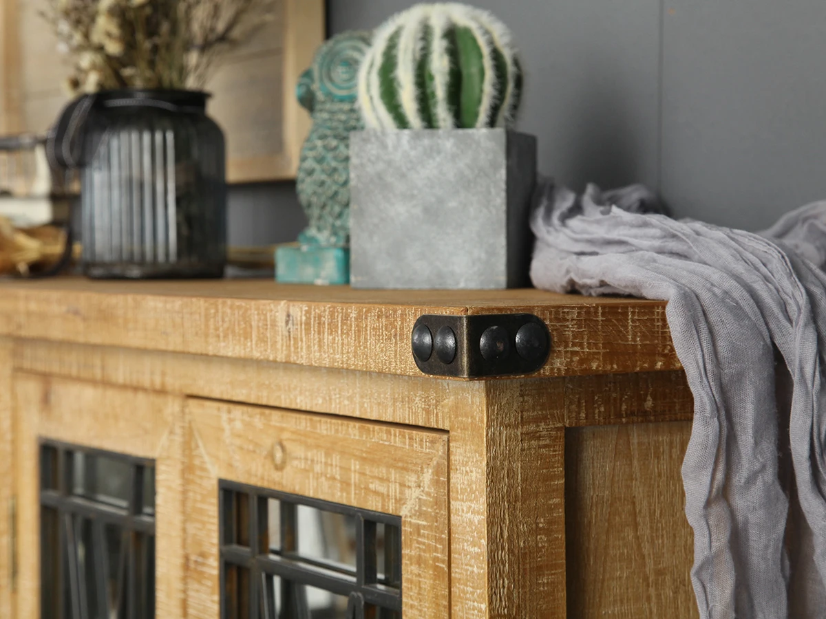 3 drawers 6 mirrored doors kitchen furniture wooden vintage antique accent console storage buffet cabinet