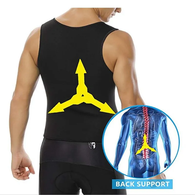 Men Sauna Suit Heat Trapping Shapewear Sweat Body Shaper Vest Slimmer Saunasuits Compression Thermal Top Fitness Workout Shirt