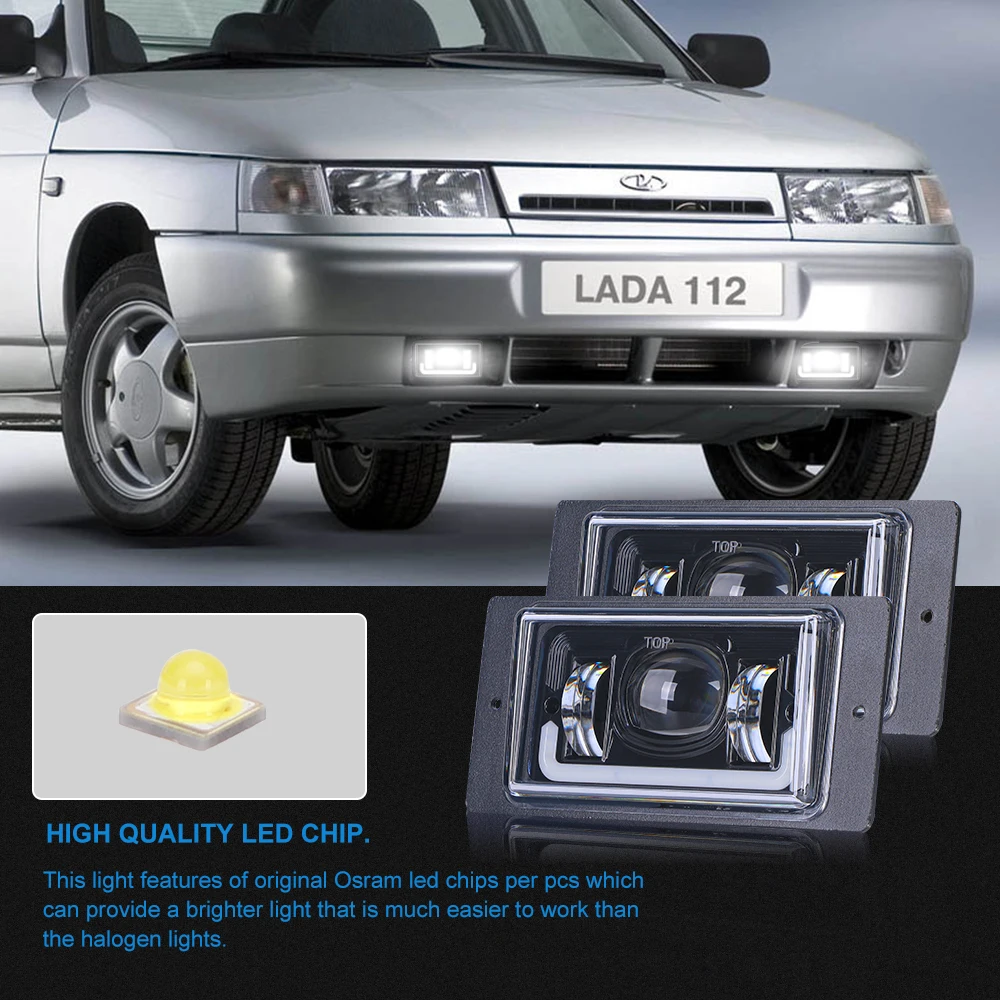 DRL Driving Lights White Foglamps For Lada VAZ 2111 2112 2113 2114 2115  For Chevrolet Niva 30w LED Fog Light