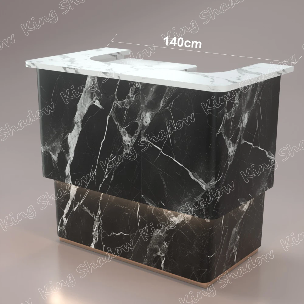 Modern Office Furniture Cash Register Beauty Salon Bar Office reception desk Front desk with LED light marble material
