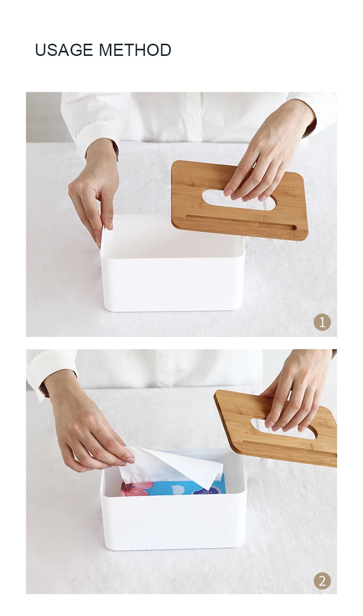 tissue box bamboo and wooden
