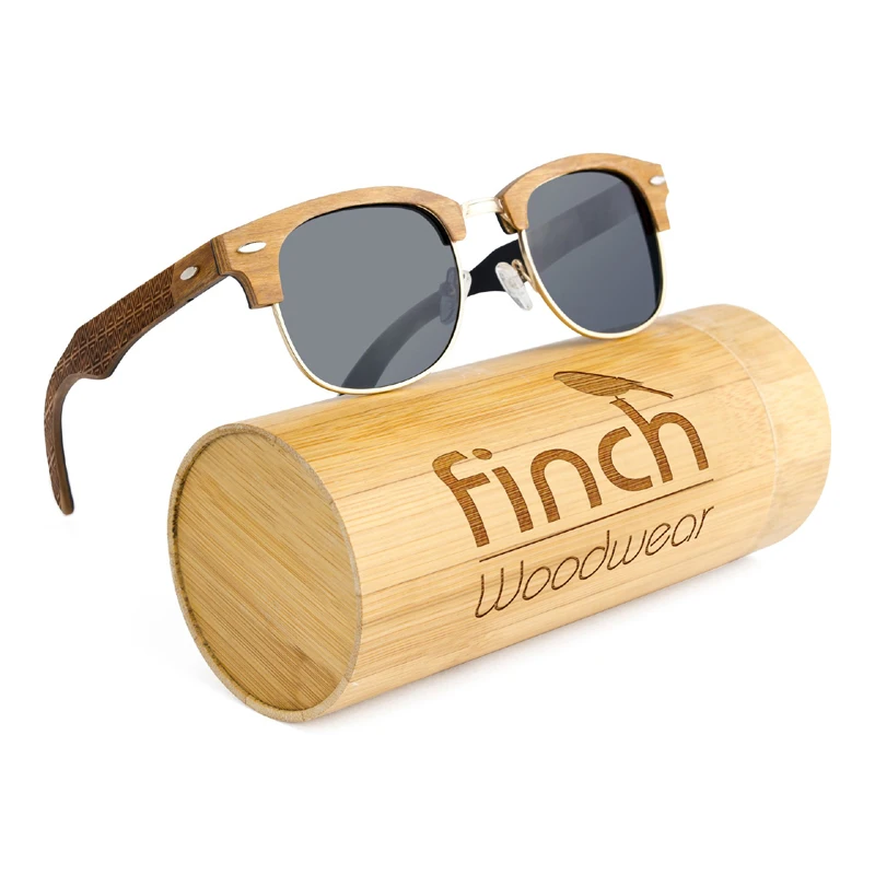 Laminated ebony zebra walnut Metal wooden bamboo sunglasses 2022 Ti-fly sunglasses custom brand