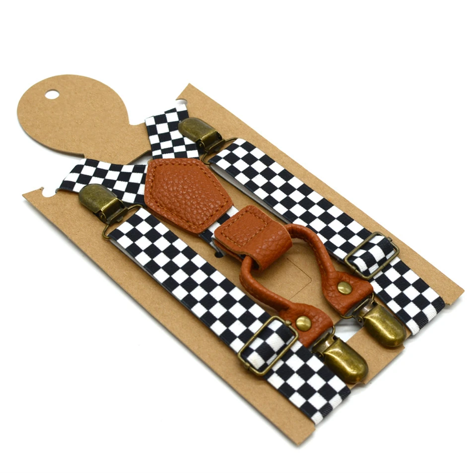  wholesale fashion printed 4 clips suspenders for kids children