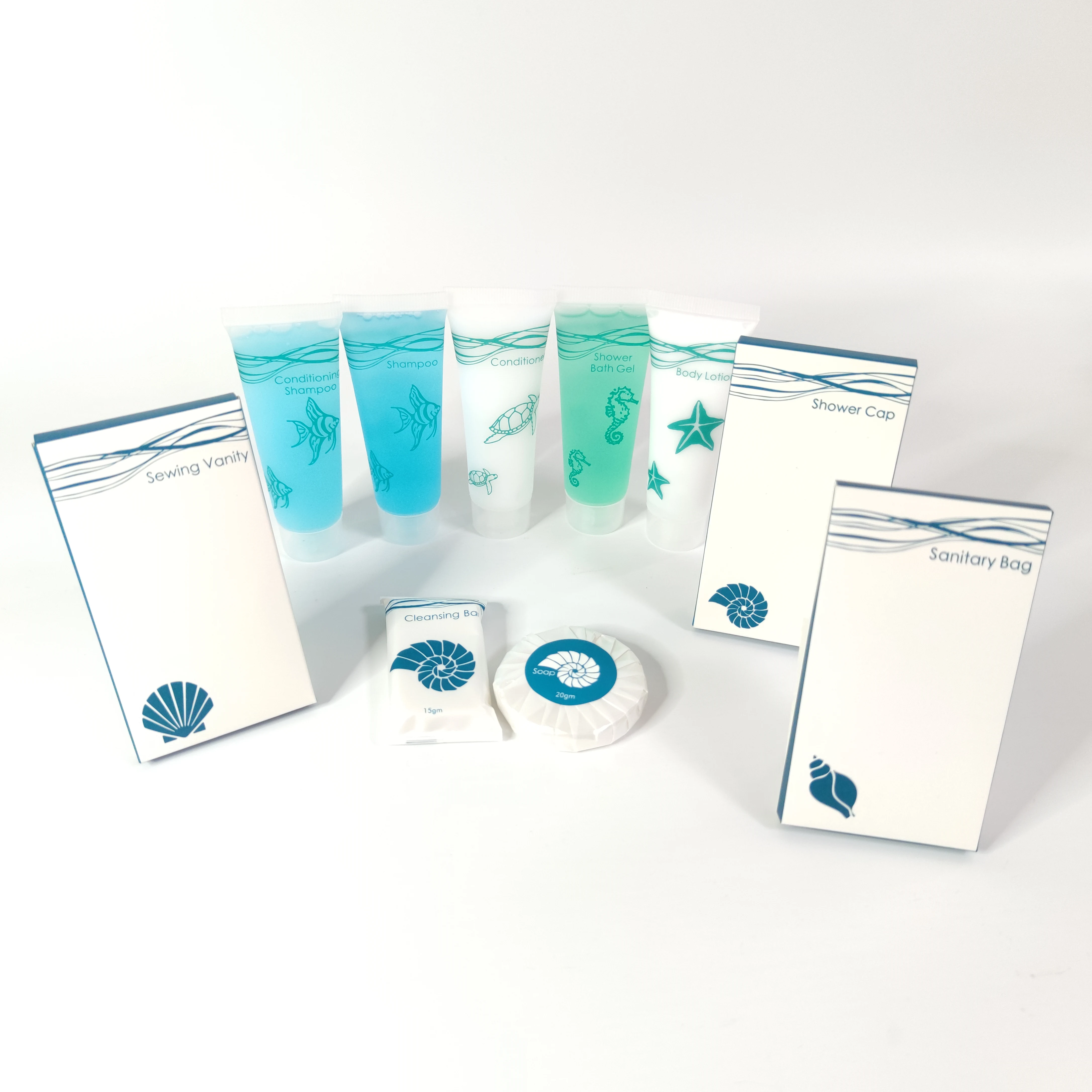 Wholesale hotel bathroom set amenities disposable hotel toiletry set slippers shampoo soap hotel