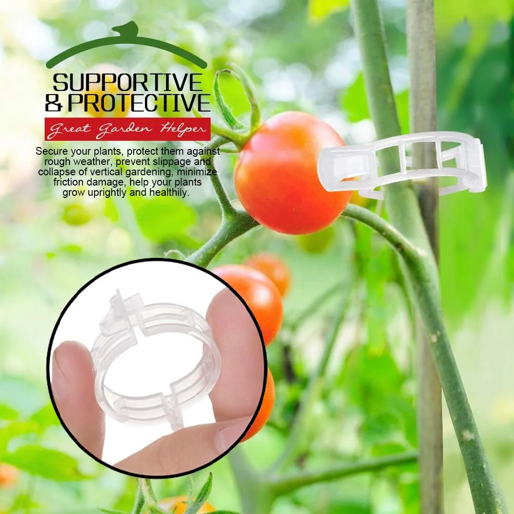 100pcs Plant Support Clips Tomato Clips Reusable Garden Clips for Support Grape Vines Fruits Vegetable Plants Orchard and Garden
