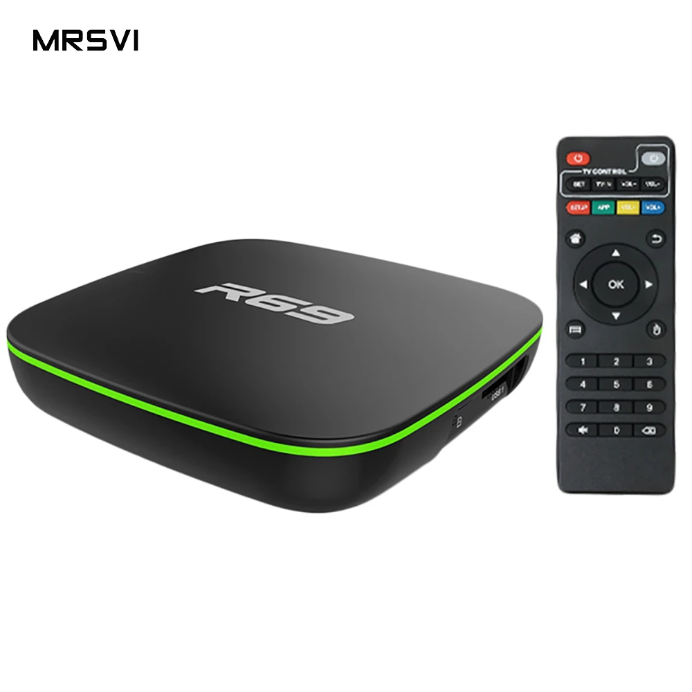 Самый дешевый android tv box R69 H3 allwinner 1 Гб 2 Гб RAM 8 Гб 16 Гб ROM медиаплеер tv box 4k