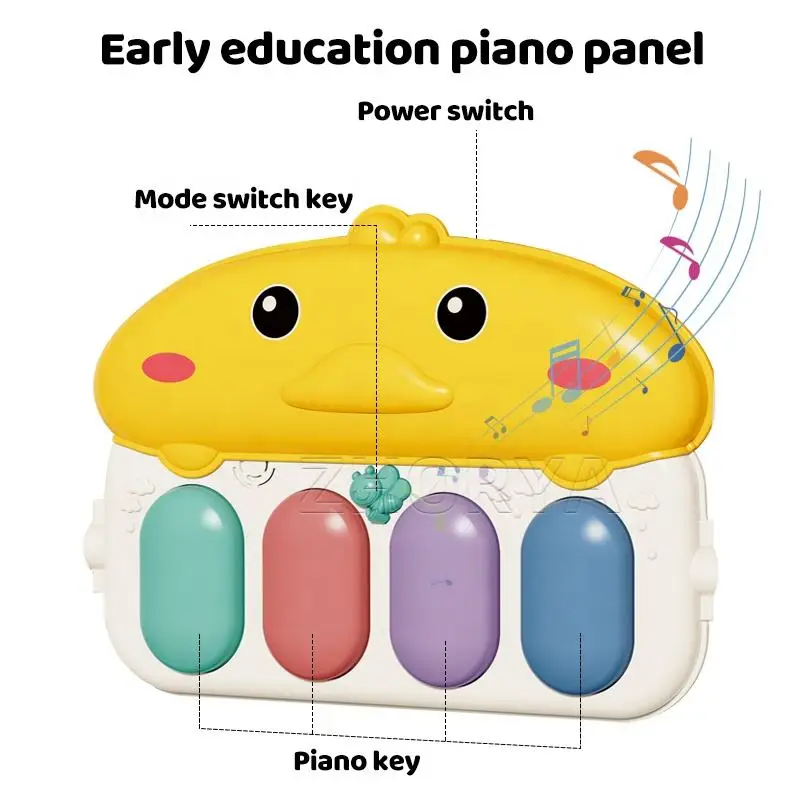 Zhorya Infant Multifunction Activity Fitness Stand Toddler Rack Play Gym Pedal Piano Mats 2 in 1 Baby Walker