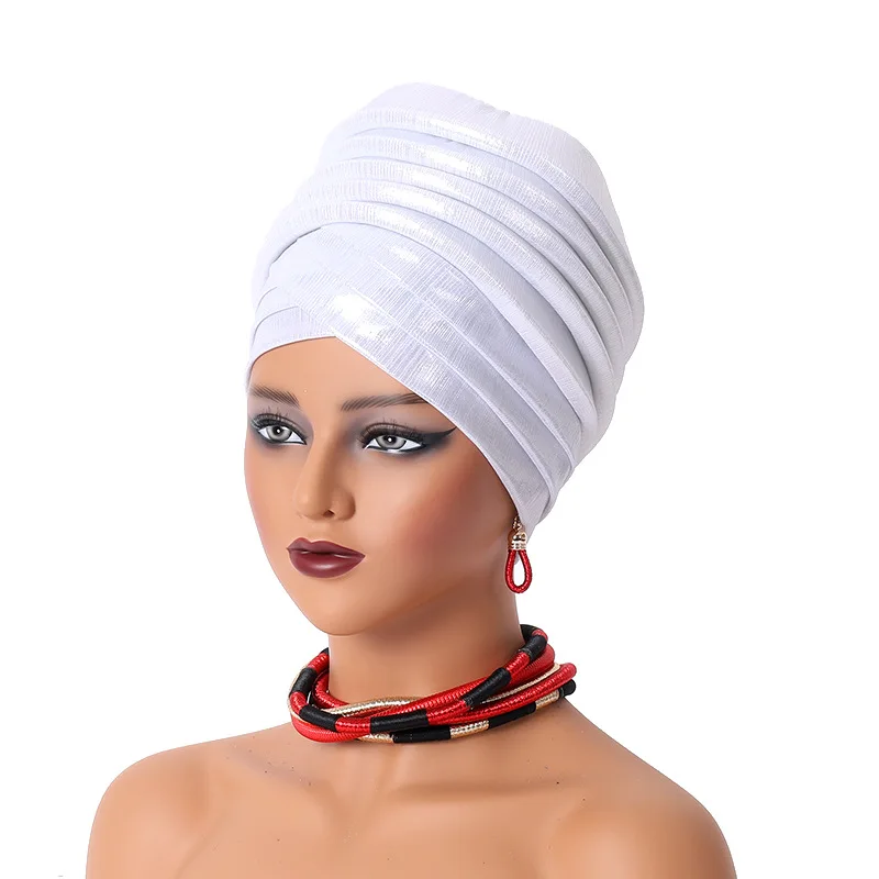 Newest Hot Selling  Space Multi-layer Pleated Watermelon Hat  Muslim  Bandanas Women Turban Africa Hat