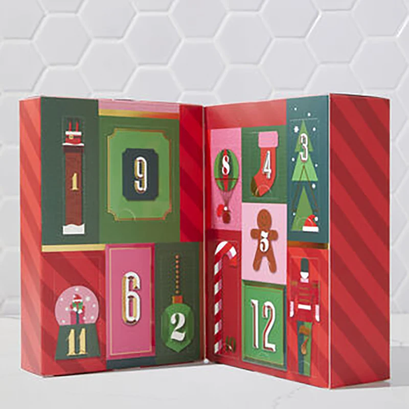 12 Days Of Christmas Box Beauty Cosmetic Large Advent Paper Box With Cosmetics