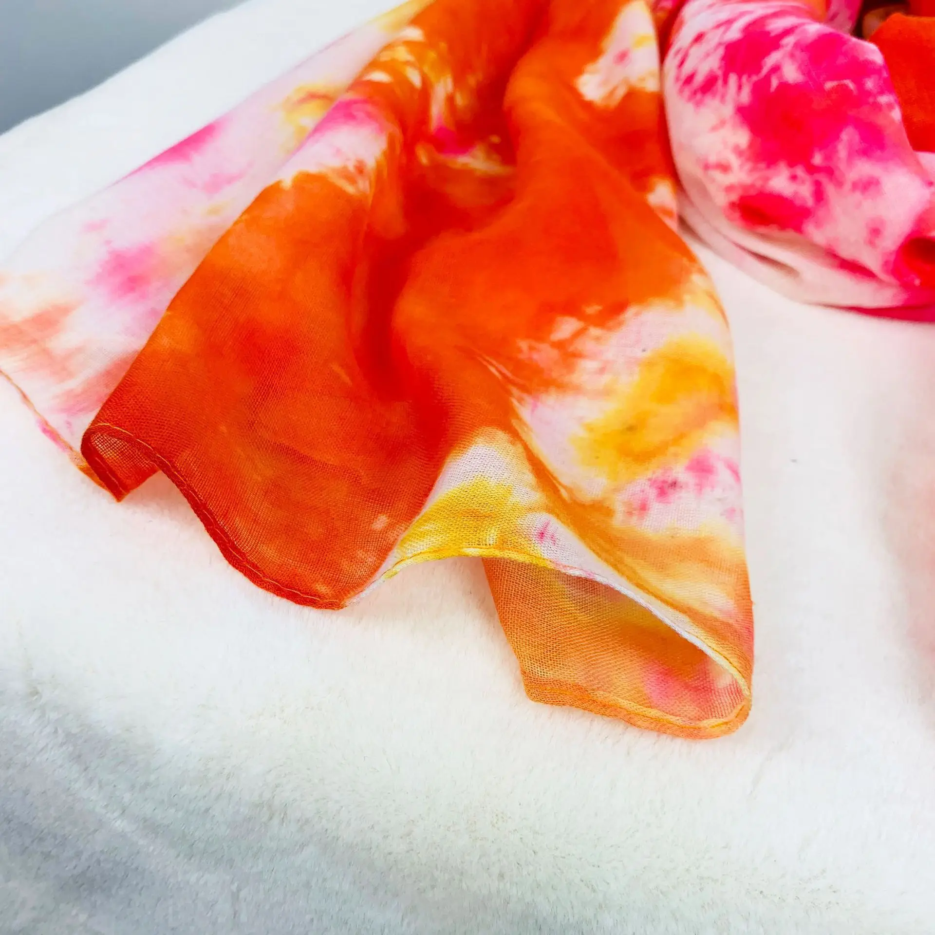 Hijab 2021 New fashion girl and women dupatta tie dye special print summer beach cotton linen voile scarfs shawl tudung stole