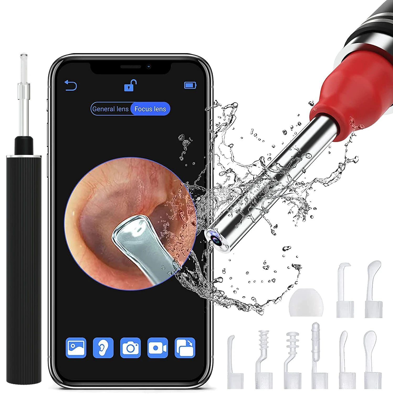 smart swab visual safe ear wax removal tool wifi ear-wax removal wifi Wireless Otoscope Camera visual earwax cleaner tool set