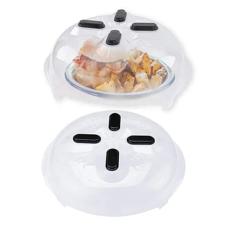 New 12 Inches Large Kitchen Clear BPA Free Magnetic Microwave Oven Cooking Anti-Splatter Plate Dish Dust Lid Cover for Food