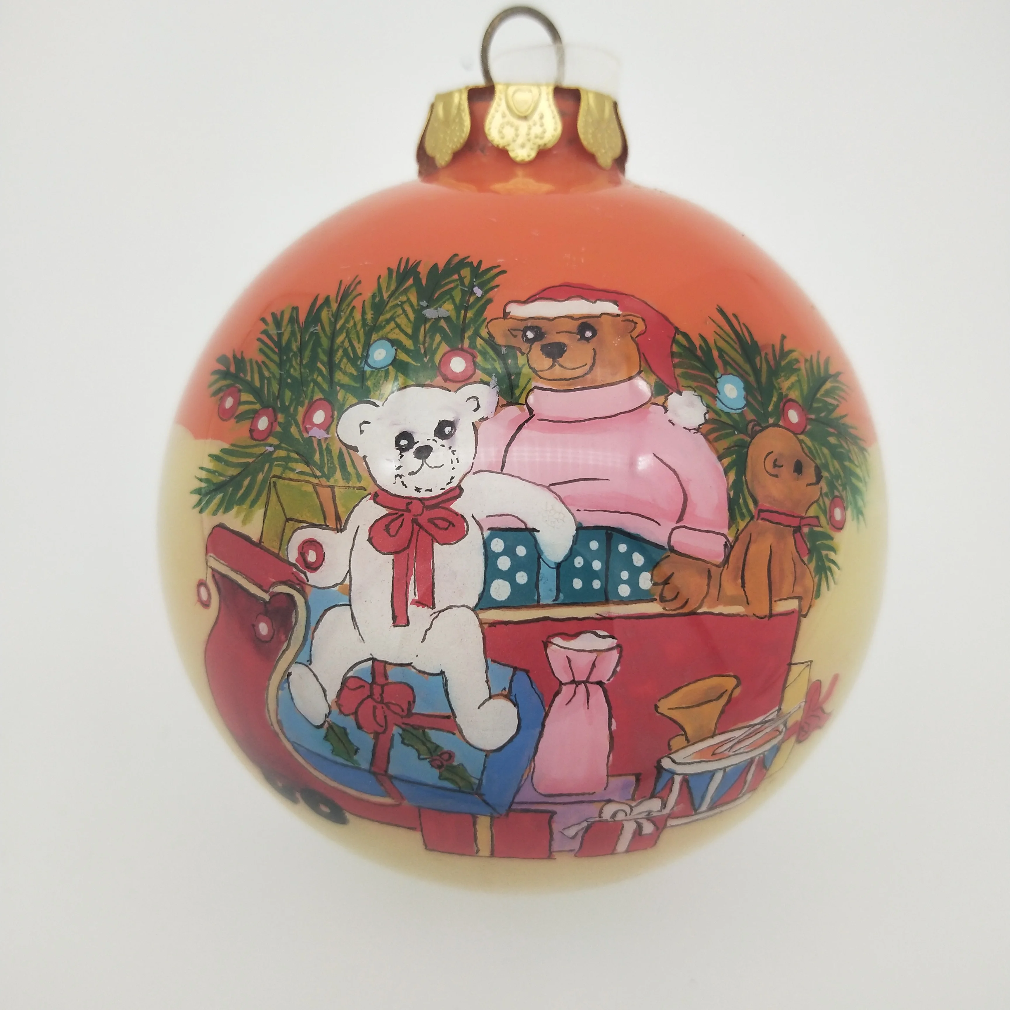 Wholesale Animal Glass Ball Ornament Custom Round 80Mm Hand Painted Hollow Hanging Gift Glass Ball For Sale