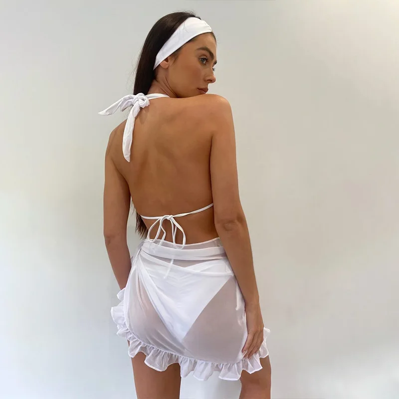 Sexy Summer And Black Beachwear Swim Wear Cover Shorts White Ups Up Skirt One Size Beach Wrap Sarong Pareo Dress