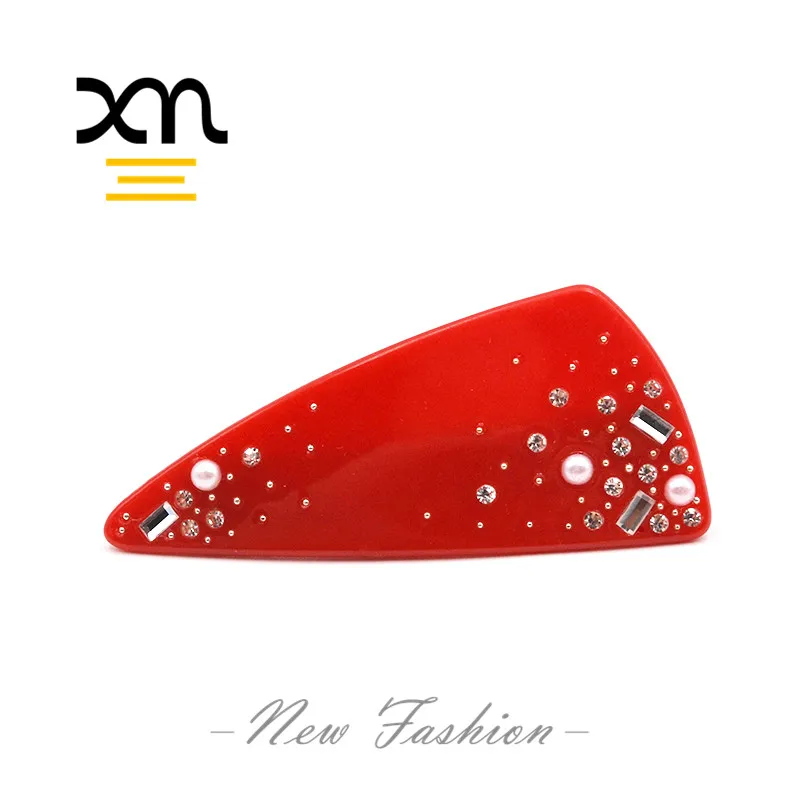 trendy heart hair clips for womens pearl large clips hair accessories resin plastic duck bill acetate hair grip clips for girls