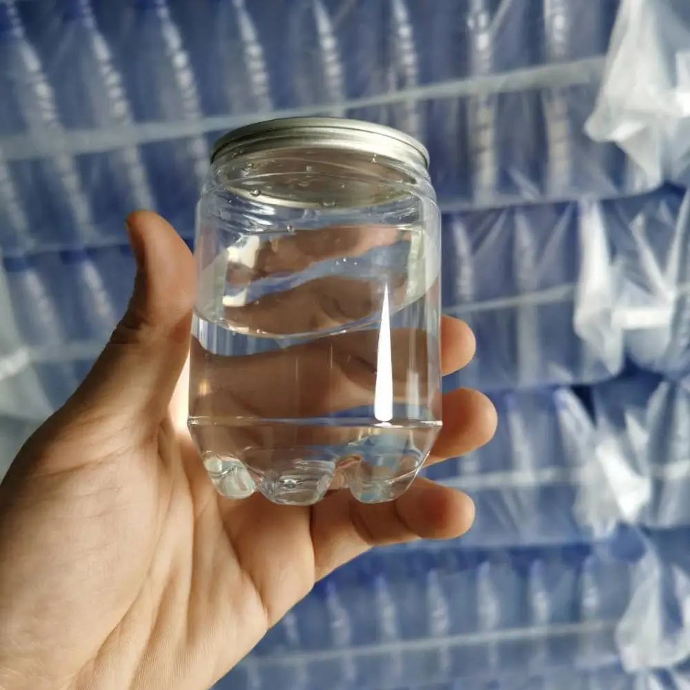 
250ml transparent PET plastic easy open can for soft drink, juice, soda 