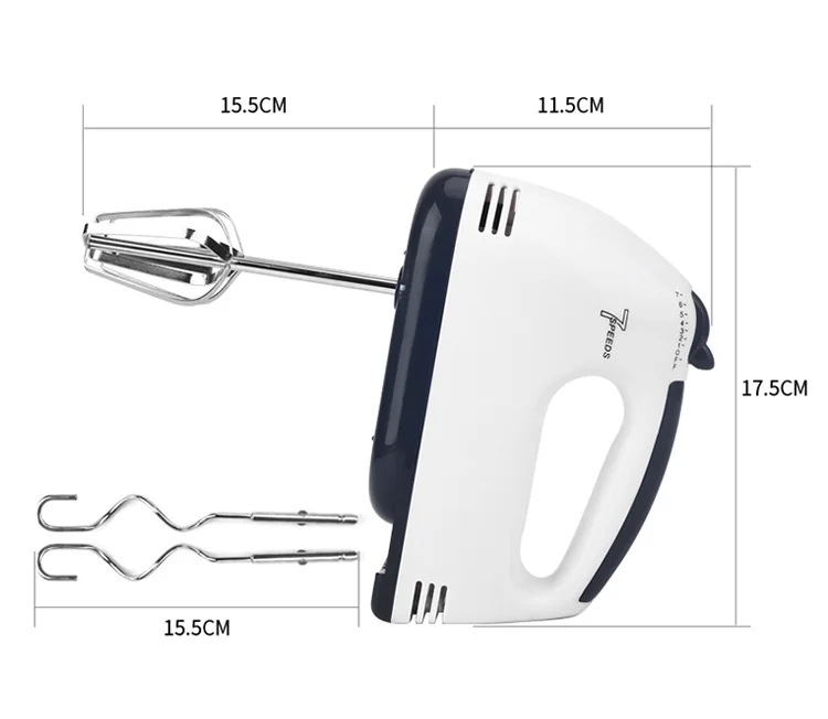 stock Electric Hand Held Food Mixers  Home Kitchen Appliances batidora de mano 7 Speed Flour Dough Cake Egg Beaters Handmixers