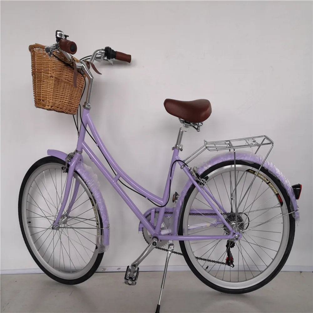 7 gear vintage adult lady 28 inch 700c fitness bike city cruiser urban recreational retro women bicycle with basket