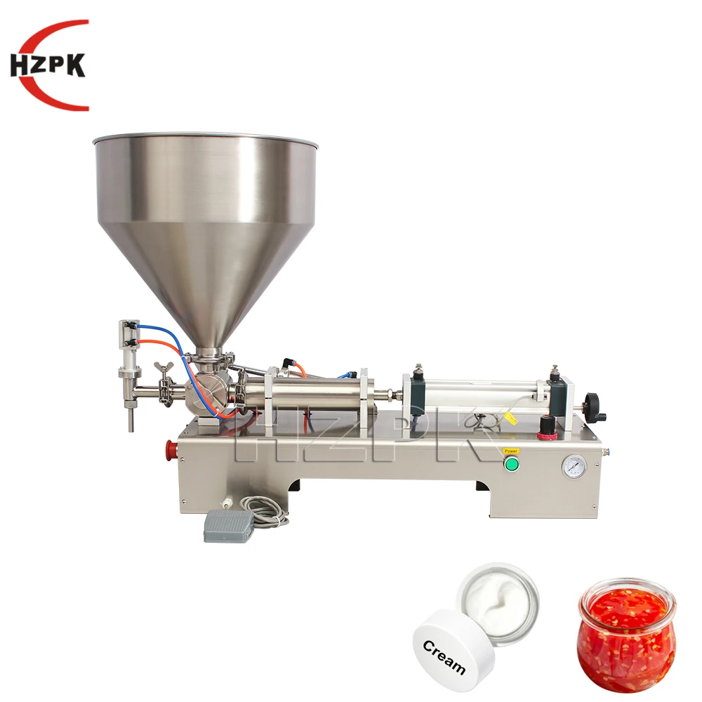 HZPK chili sauce peanut butter olive oil cream jars lubricant bottle filling machines small semi automatic