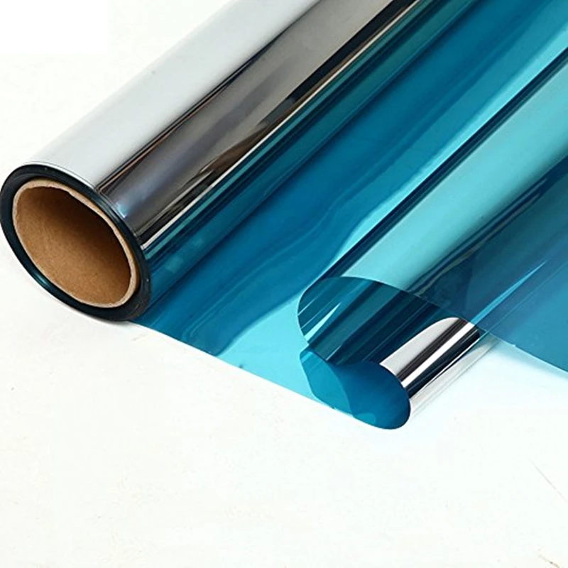 Silver reflective film anti-glare mirror effect foil daytime one way vision privacy protection building glass solar tint