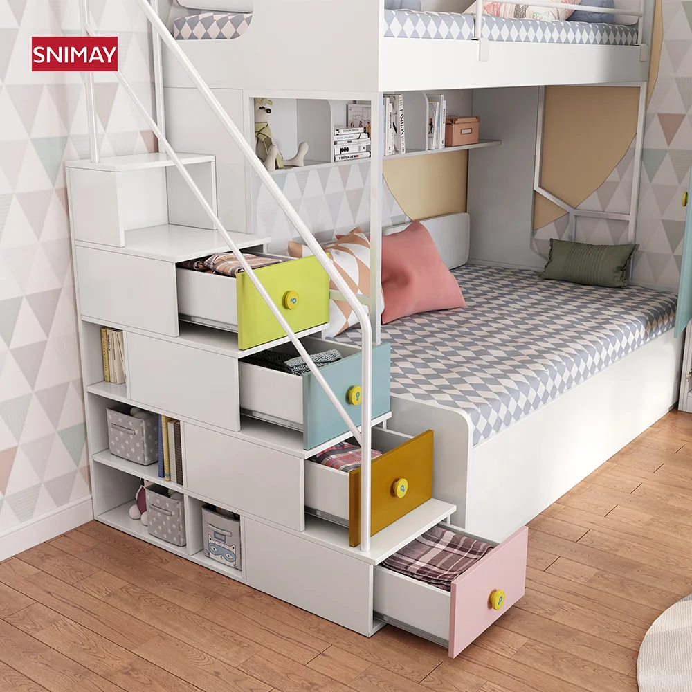 MDF Wooden Double Children Bunk Bed For Kids Bedroom