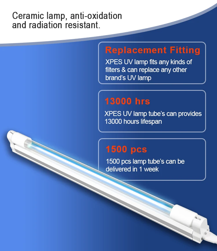 T5 UVC Germicidal Lamp Ultraviolet UV Germicidal Sterilizer Tube UVC Bracket Lamp Light Clean Quartz CE Approved 4W 6W 8W 254nm