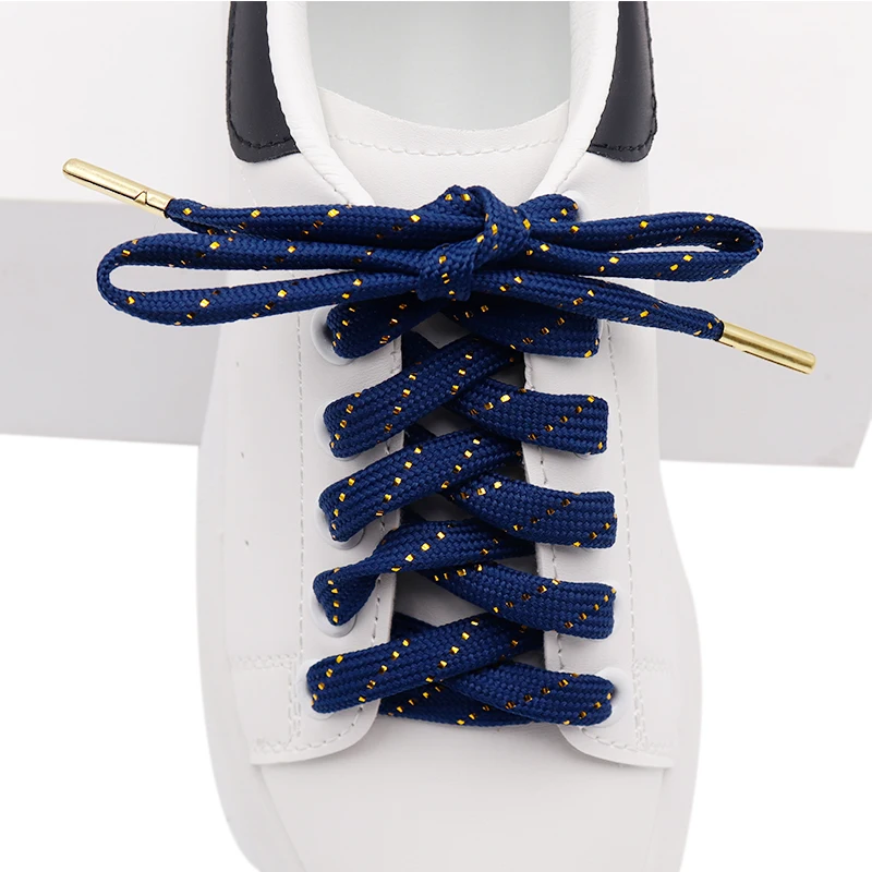 Weiou shoelace Company elegant  flat  gold metallic shoelaces