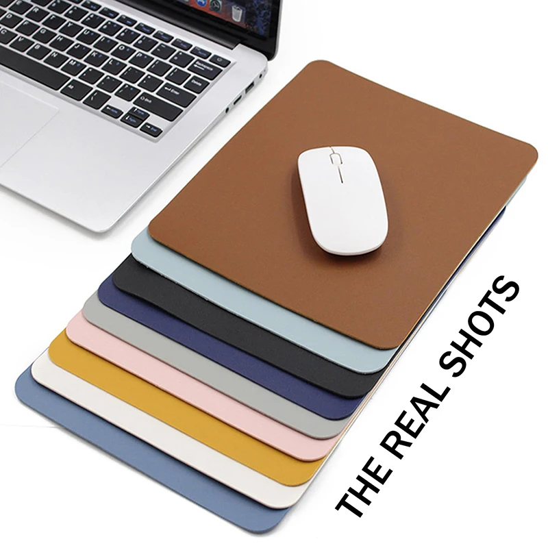 Leather Rectangle Mats Wireless Laptop Gaming Desk Computer Mouse Mat Travel No Logo Design Small PU Leather Mousepad Mouse Pad