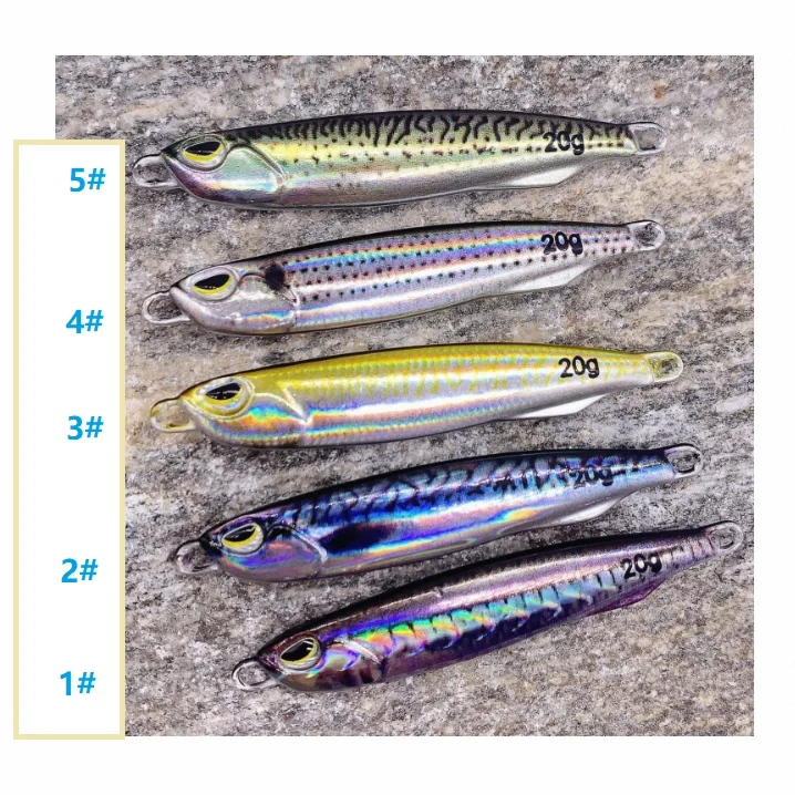 ZHUO RUN High Quality 20g 30g 40g 60g 80g Shore Casting Jig Lure Slow Pitch Jigging Metal Fishing Jigs